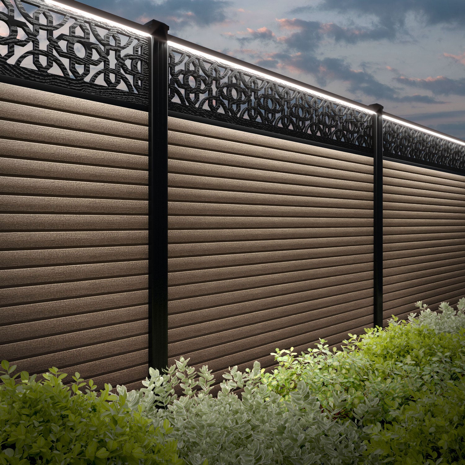 Hudson Nabila Fence Panel - Teak - with our composite posts