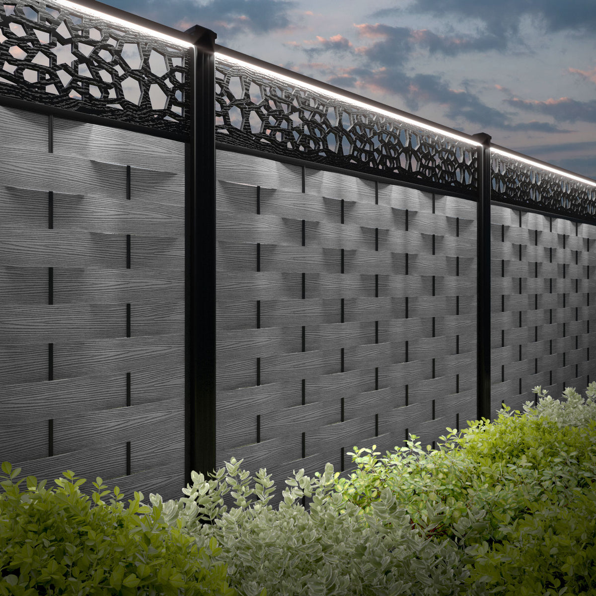 Ripple Nazira Fence Panel - Light Grey - with our aluminium posts ...