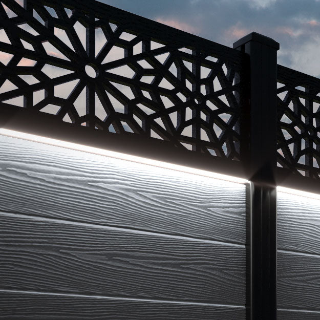 Classic Alnara Fence Panel - Anthracite - with our aluminium posts