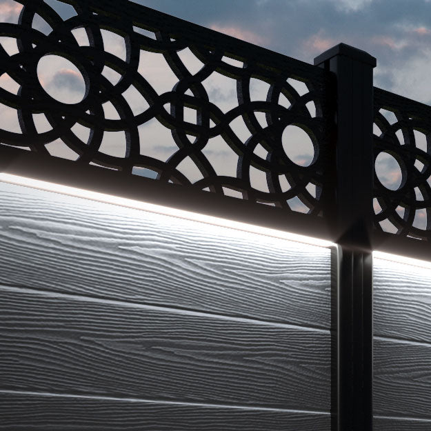 Classic Ambar Fence Panel - Anthracite - with our aluminium posts