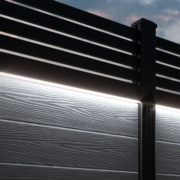 Classic Aspen Fence Panel - Anthracite - with our composite posts