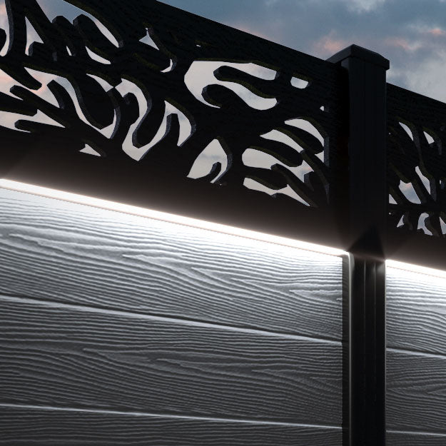 Classic Botanic Fence Panel - Anthracite - with our aluminium posts
