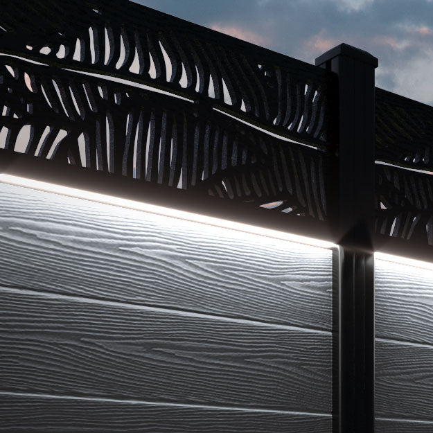 Classic Feather Fence Panel - Anthracite - with our composite posts