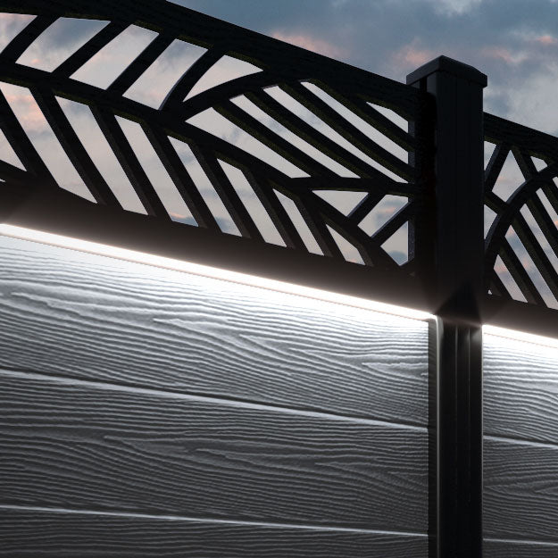 Classic Habitat Fence Panel - Anthracite - with our aluminium posts