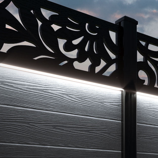 Classic Heritage Fence Panel - Anthracite - with our aluminium posts