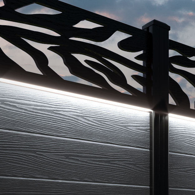 Classic Malawi Fence Panel - Anthracite - with our aluminium posts