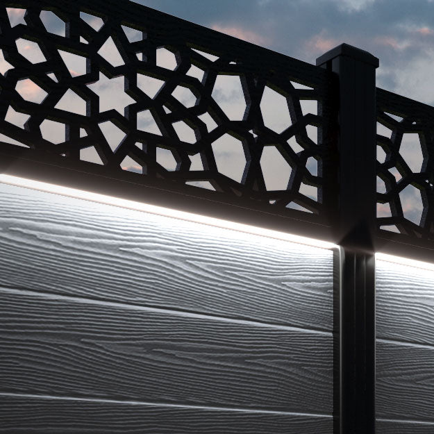 Classic Nazira Fence Panel - Anthracite - with our composite posts