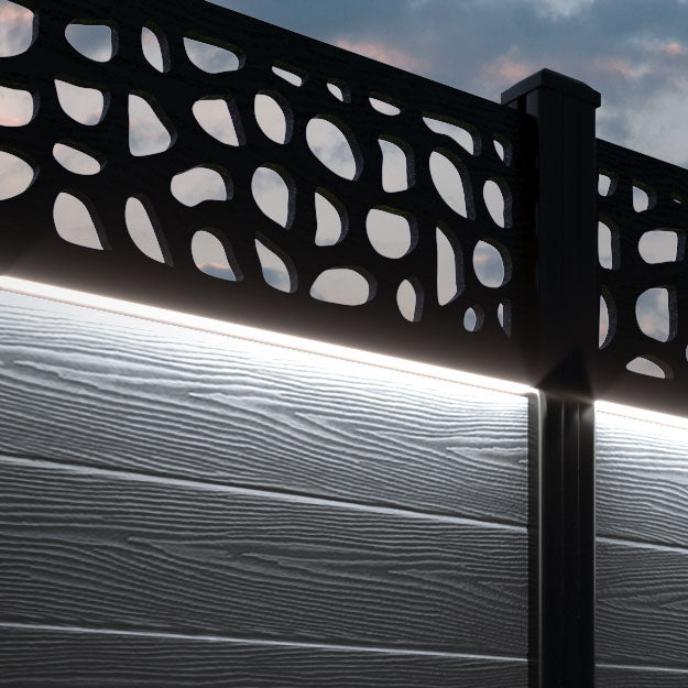 Classic Pebble Fence Panel - Anthracite - with our composite posts