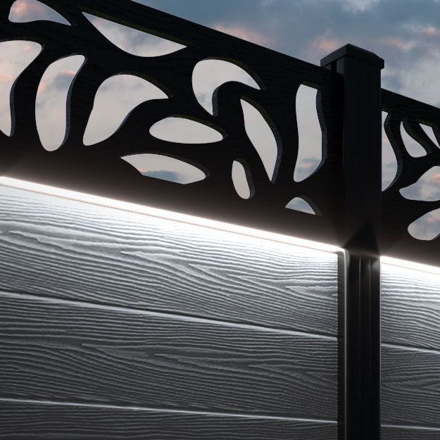 Classic Plume Fence Panel - Anthracite - with our composite posts