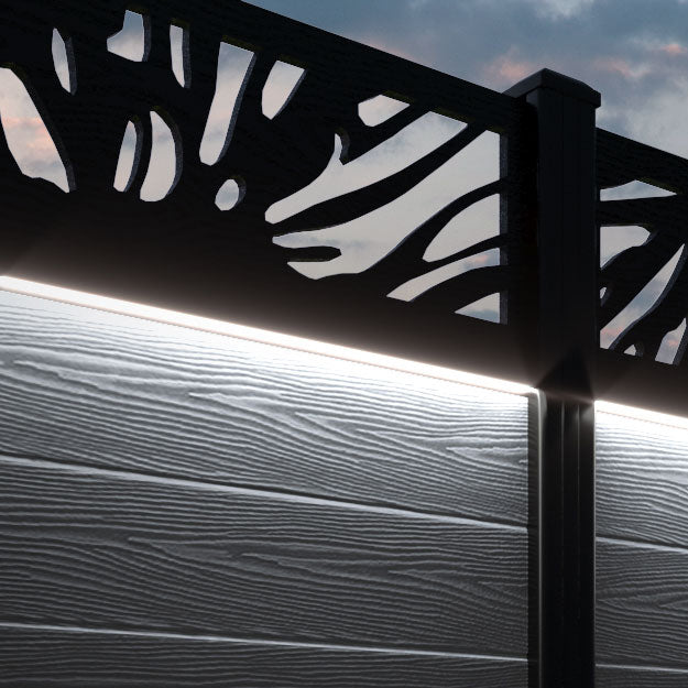 Classic Poppy Fence Panel - Anthracite - with our aluminium posts