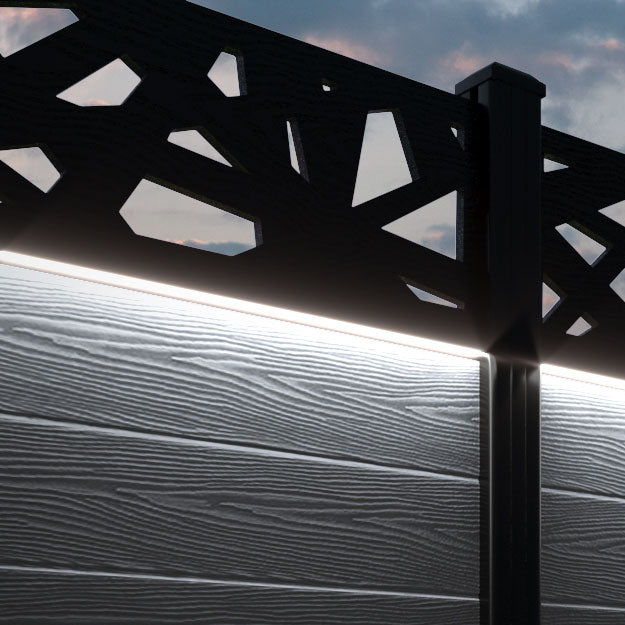 Classic Prism Fence Panel - Anthracite - with our composite posts