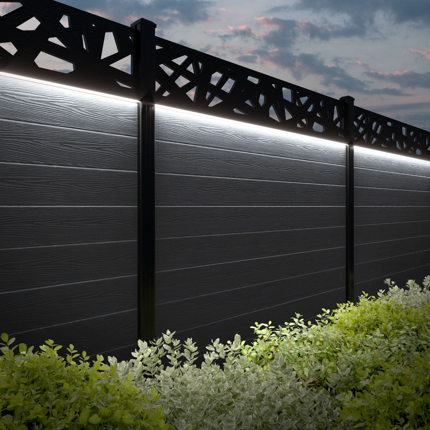 Classic Prism Fence Panel - Anthracite - with our composite posts