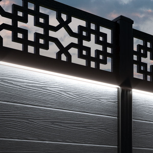 Classic Zaria Fence Panel - Anthracite - with our aluminium posts