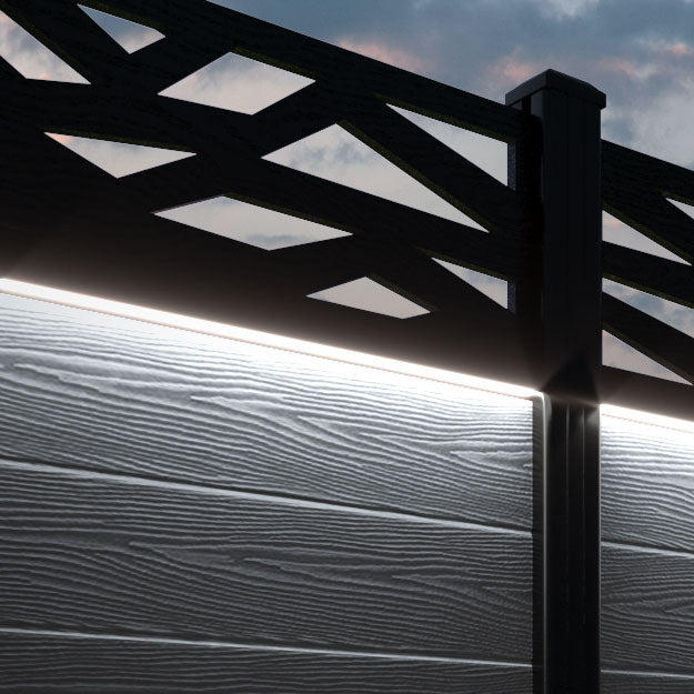 Classic Zenith Fence Panel - Anthracite - with our aluminium posts