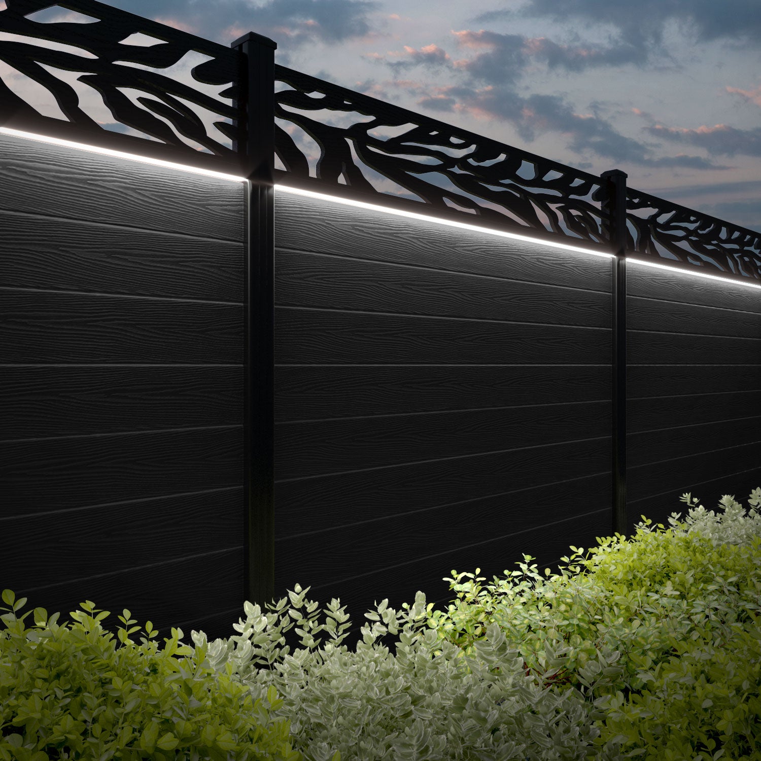 Classic Malawi Fence Panel - Black - with our aluminium posts