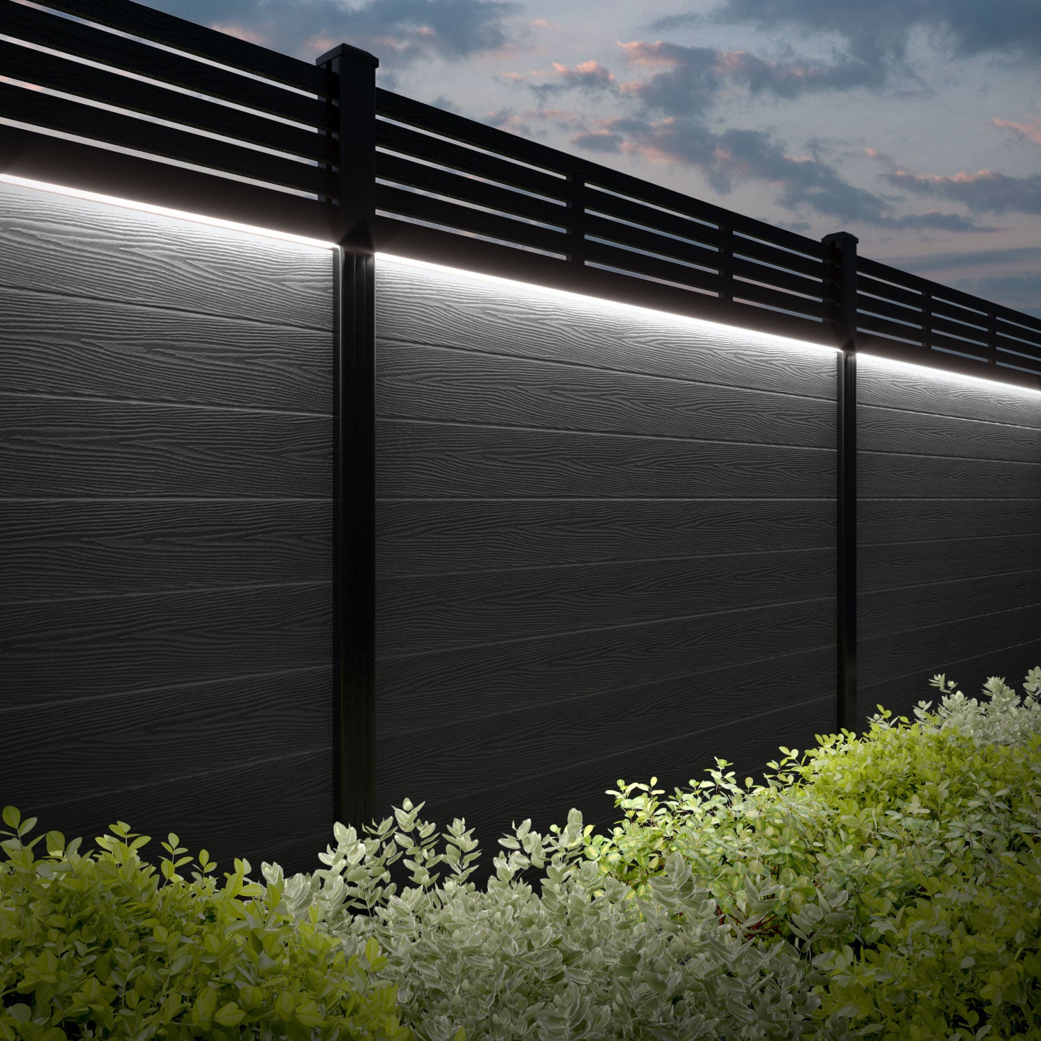Classic Aspen Fence Panel - Dark Grey - with our composite posts
