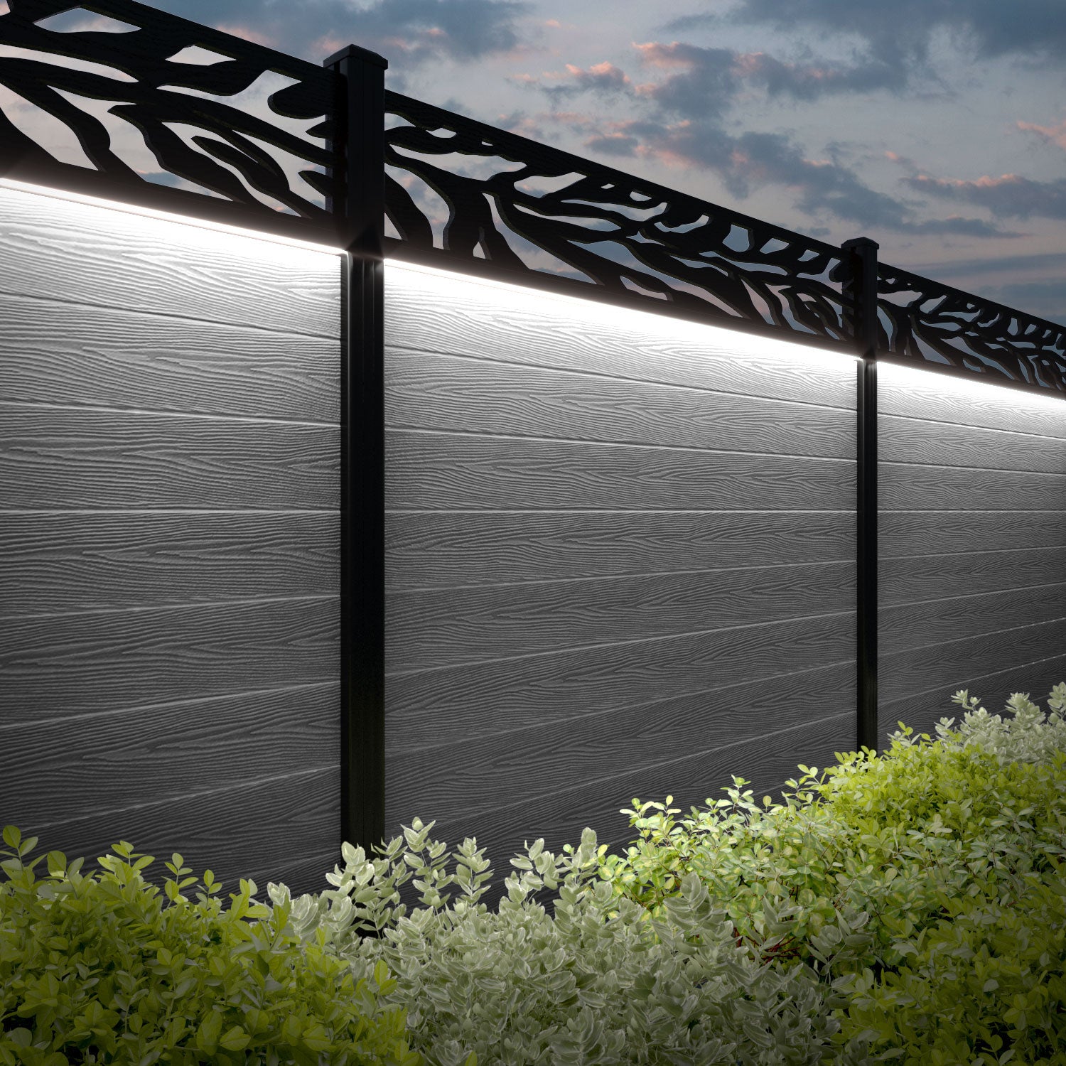 Classic Malawi Fence Panel - Light Grey - with our aluminium posts