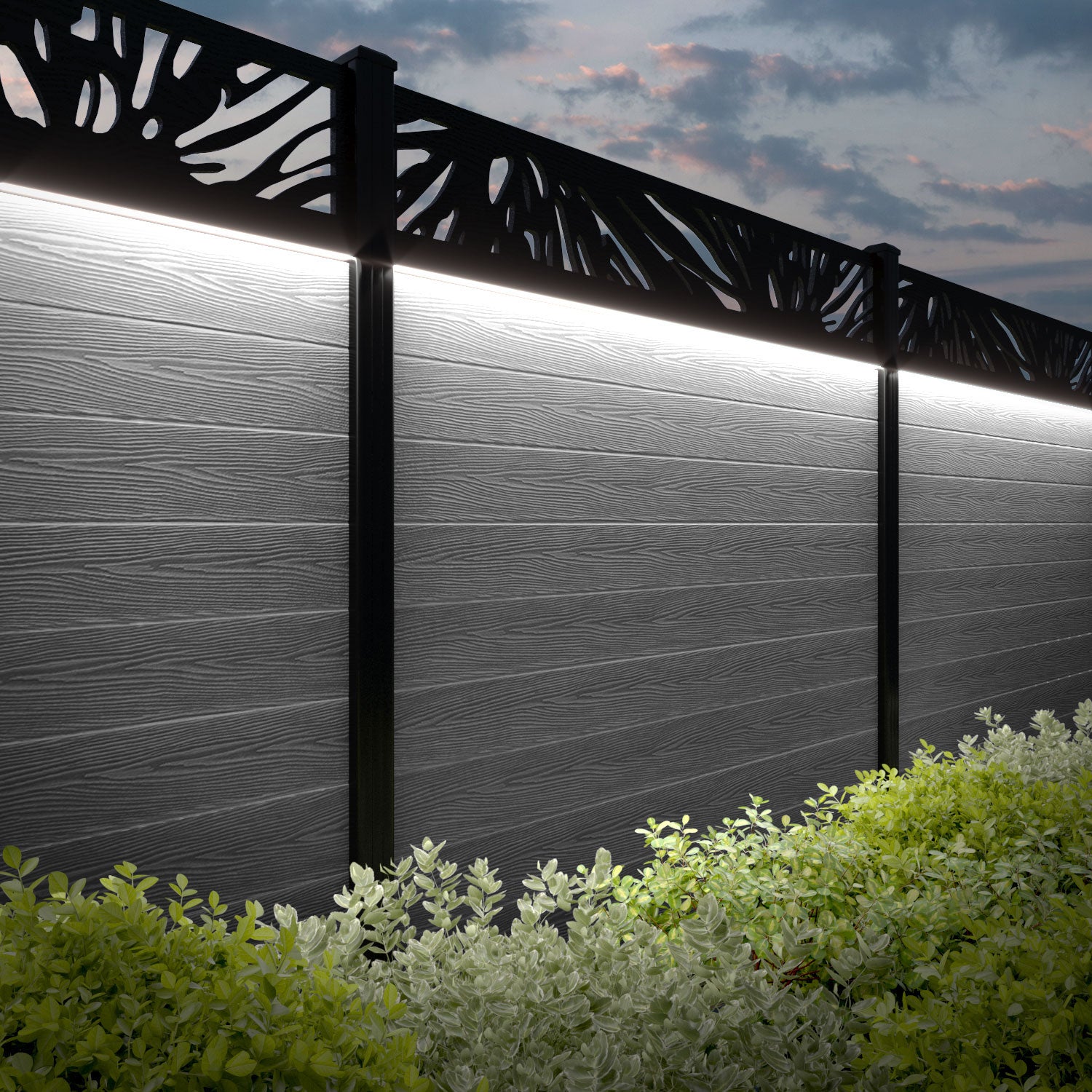 Classic Poppy Fence Panel - Light Grey - with our composite posts