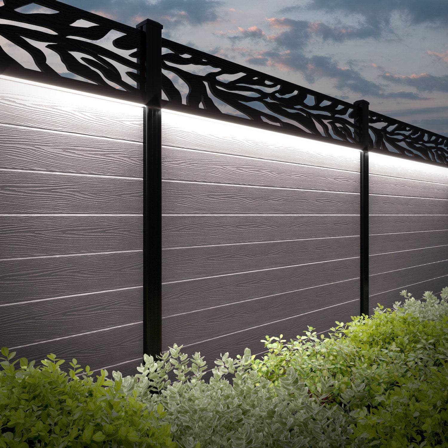 Classic Malawi Fence Panel - Mid Stone - with our aluminium posts