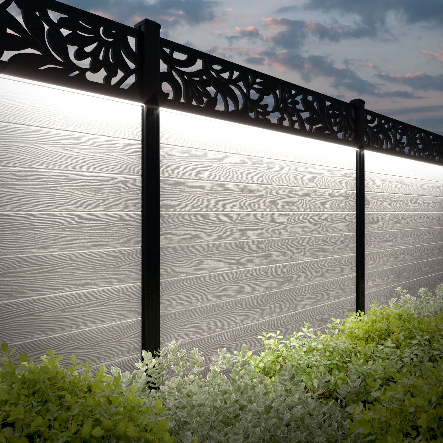 Classic Heritage Fence Panel - Light Stone - with our aluminium posts