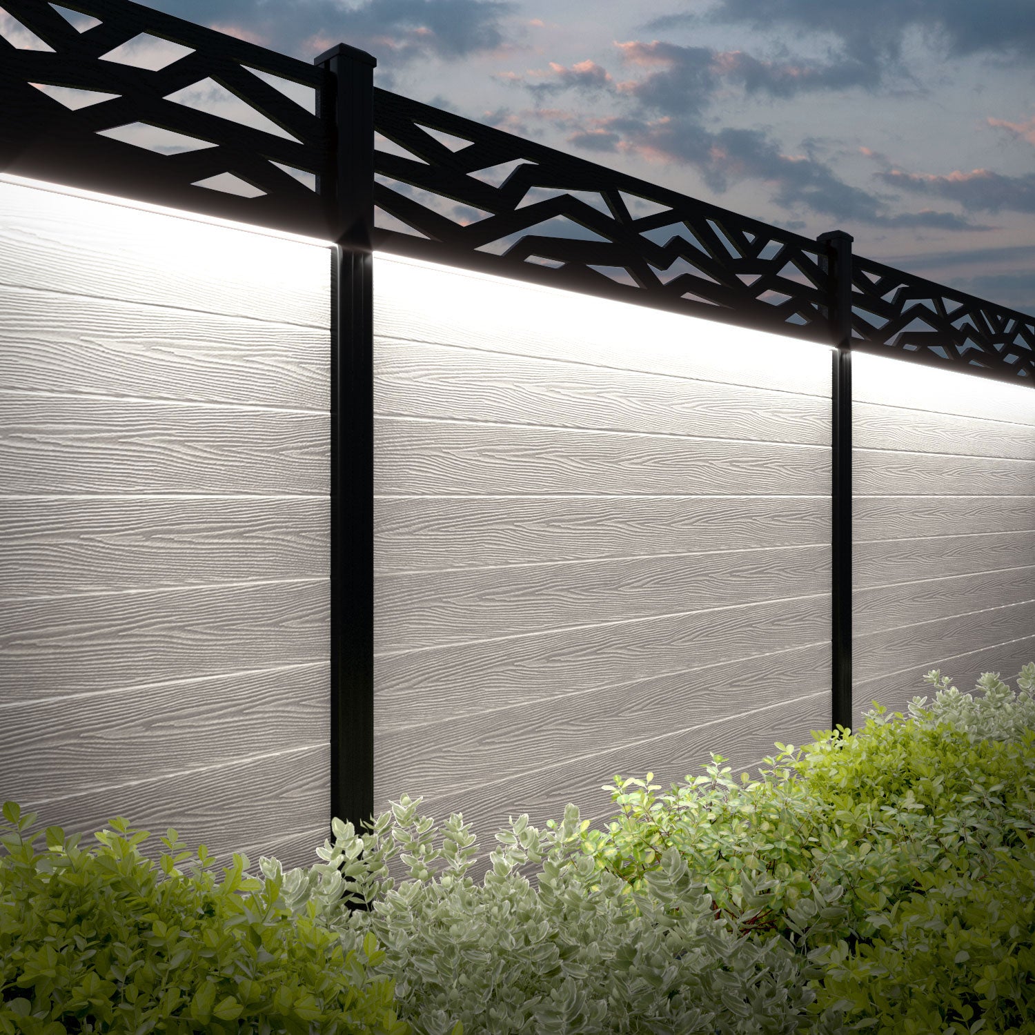 Classic Zenith Fence Panel - Light Stone - with our composite posts