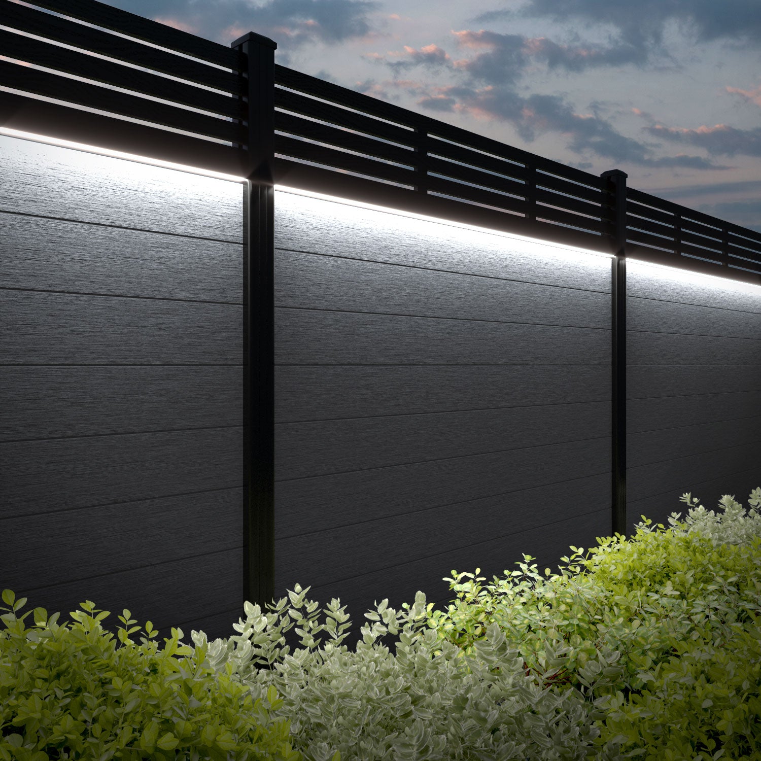 Fusion Aspen Fence Panel - Anthracite - with our composite posts