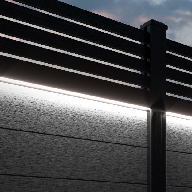 Fusion Aspen Fence Panel - Black - with our composite posts