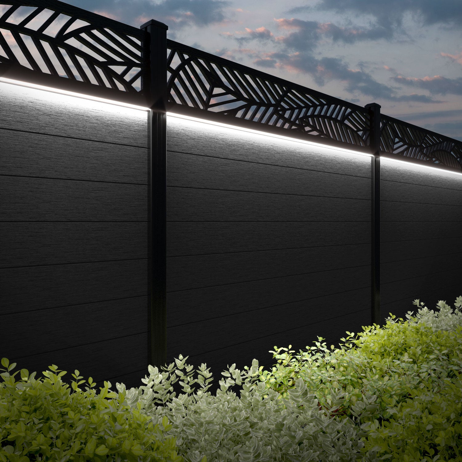 Fusion Habitat Fence Panel - Black - with our composite posts