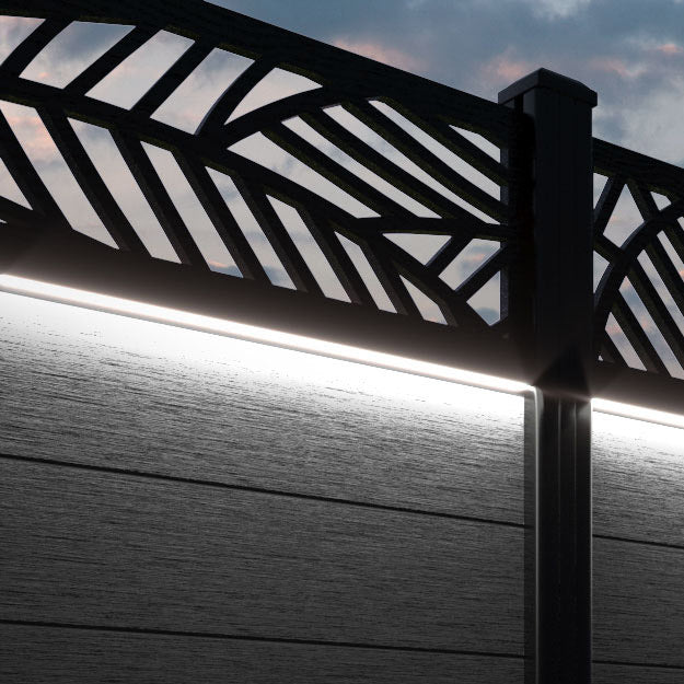 Fusion Habitat Fence Panel - Black - with our composite posts