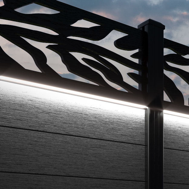 Fusion Malawi Fence Panel - Black - with our composite posts