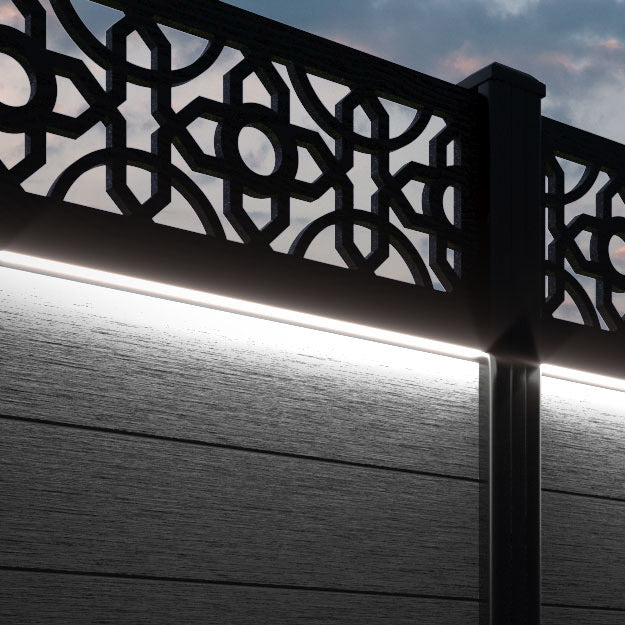 Fusion Nabila Fence Panel - Black - with our composite posts