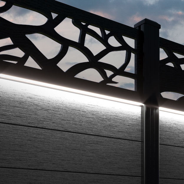 Fusion Twilight Fence Panel - Black - with our composite posts