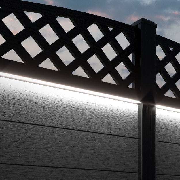 Fusion Low Wave Fence Panel - Black - with our composite posts
