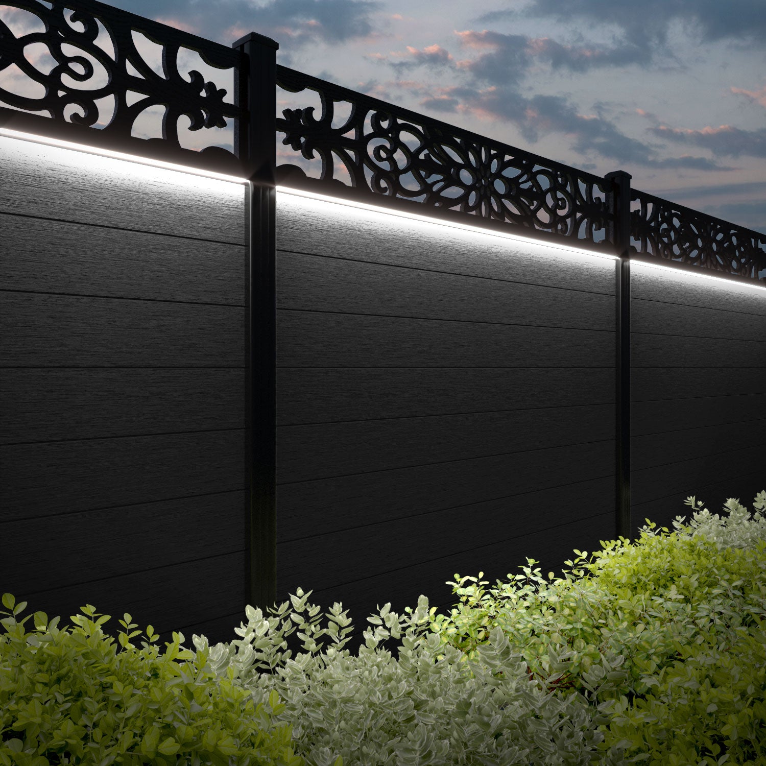 Fusion Windsor Fence Panel - Black - with our composite posts