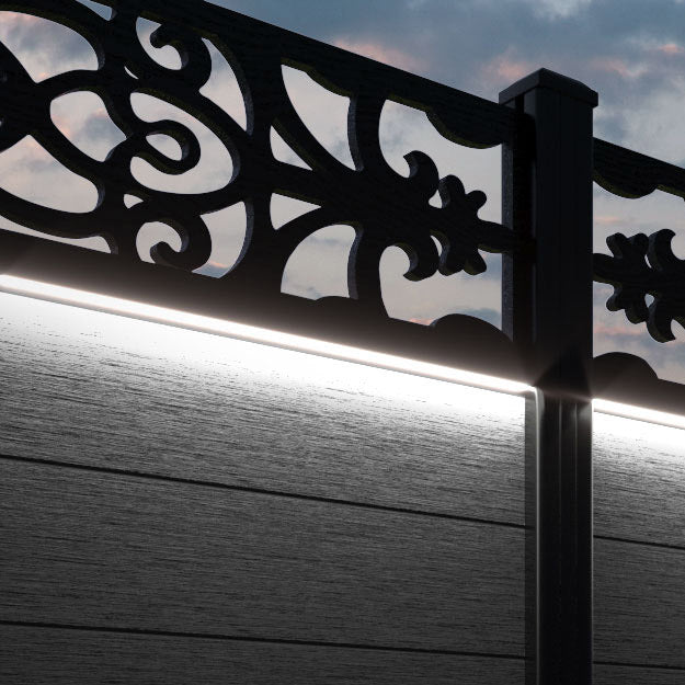 Fusion Windsor Fence Panel - Black - with our composite posts