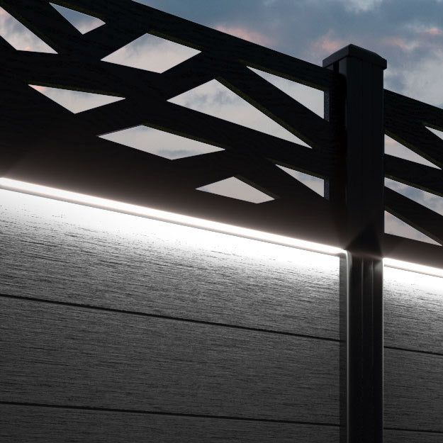 Fusion Zenith Fence Panel - Black - with our composite posts