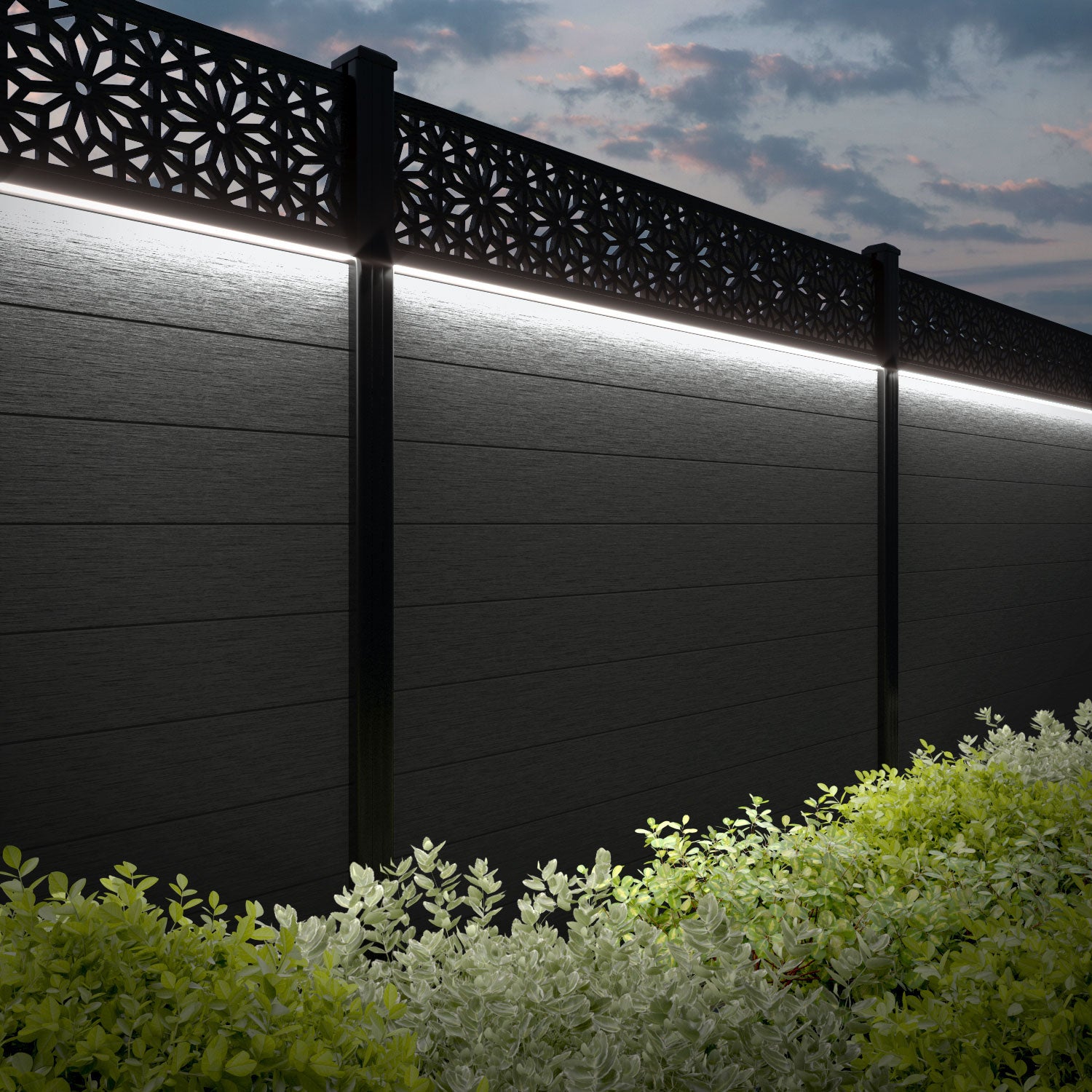 Fusion Narwa Fence Panel - Dark Grey - with our composite posts