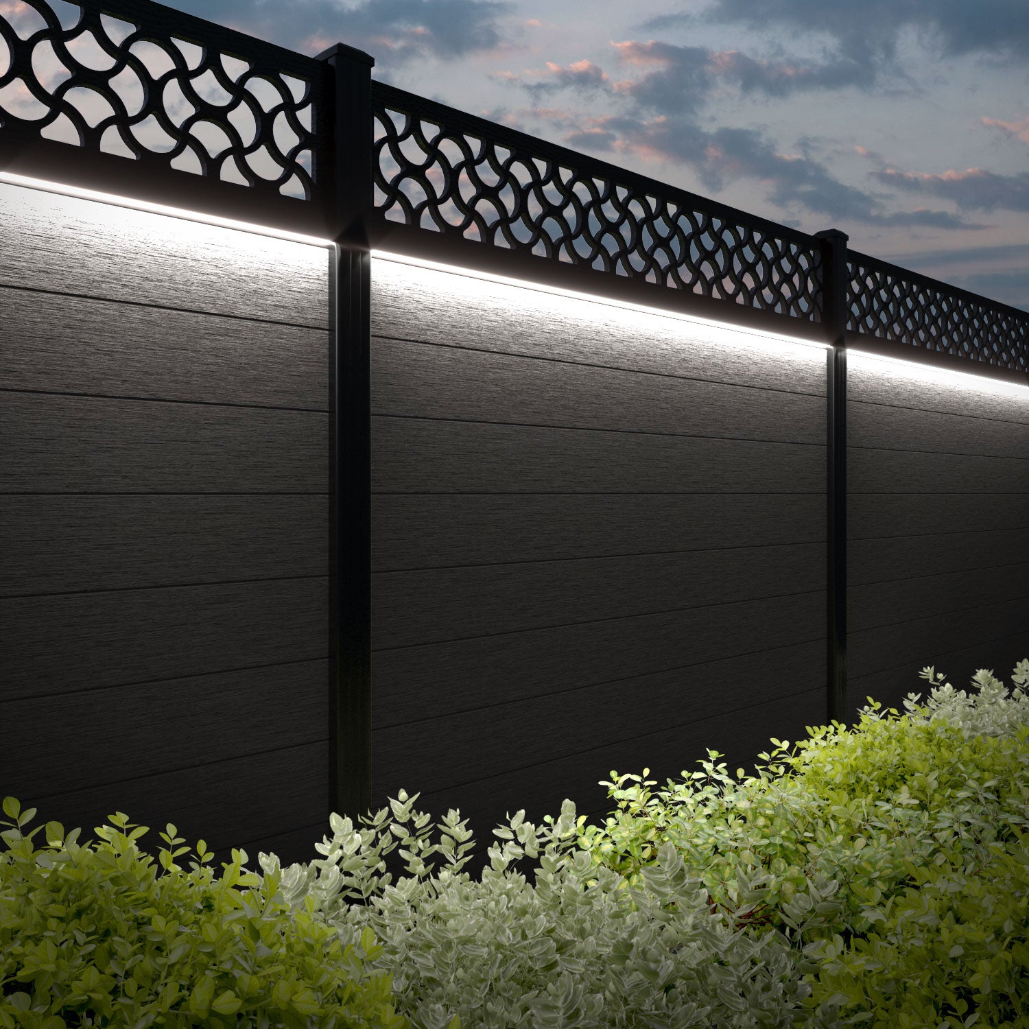 Fusion Vida Fence Panel - Dark Oak - with our composite posts