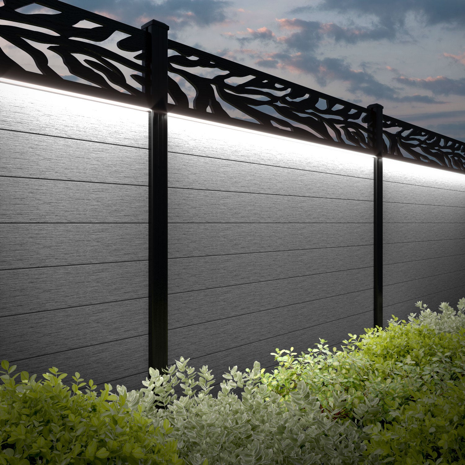 Fusion Malawi Fence Panel - Light Grey - with our composite posts