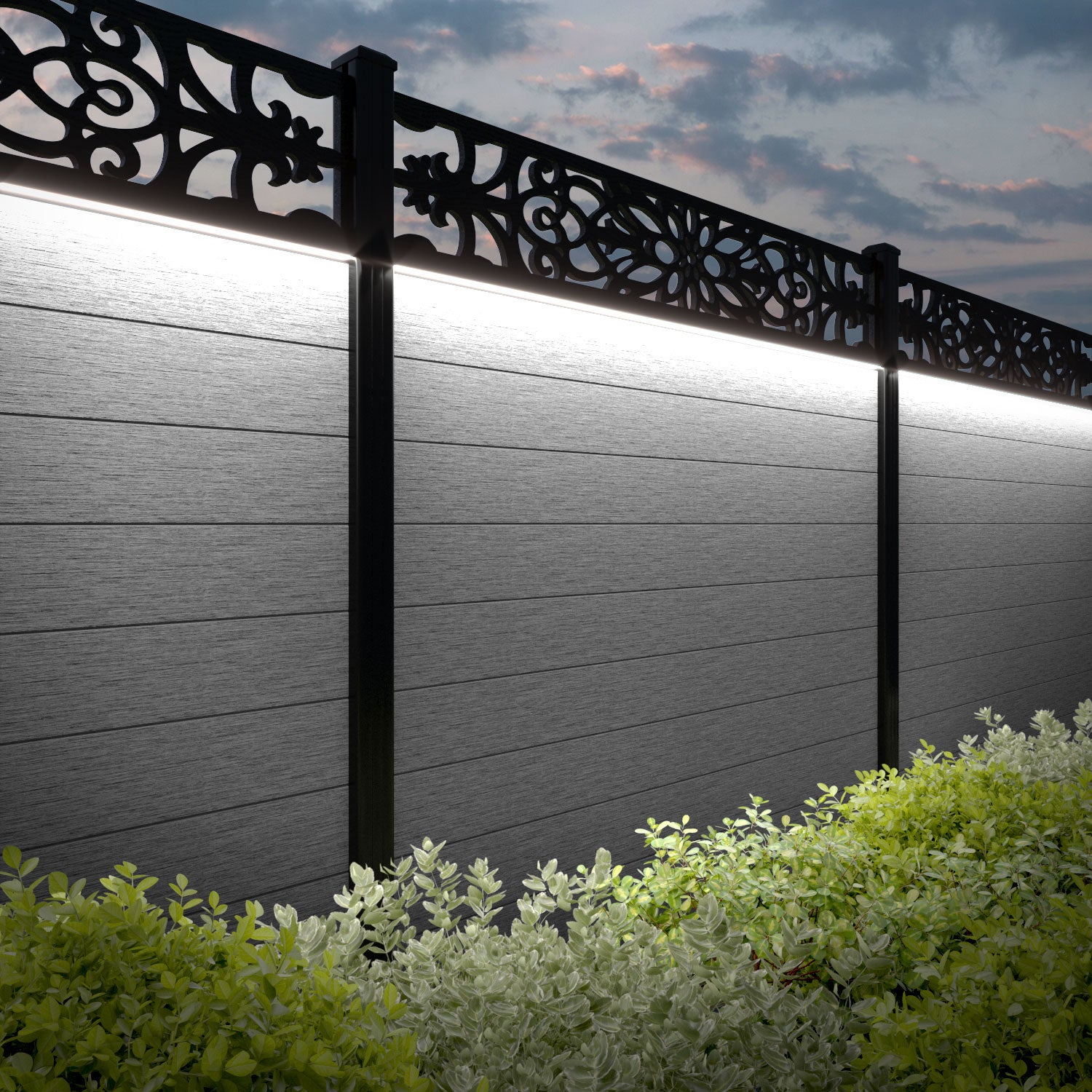 Fusion Windsor Fence Panel - Light Grey - with our composite posts
