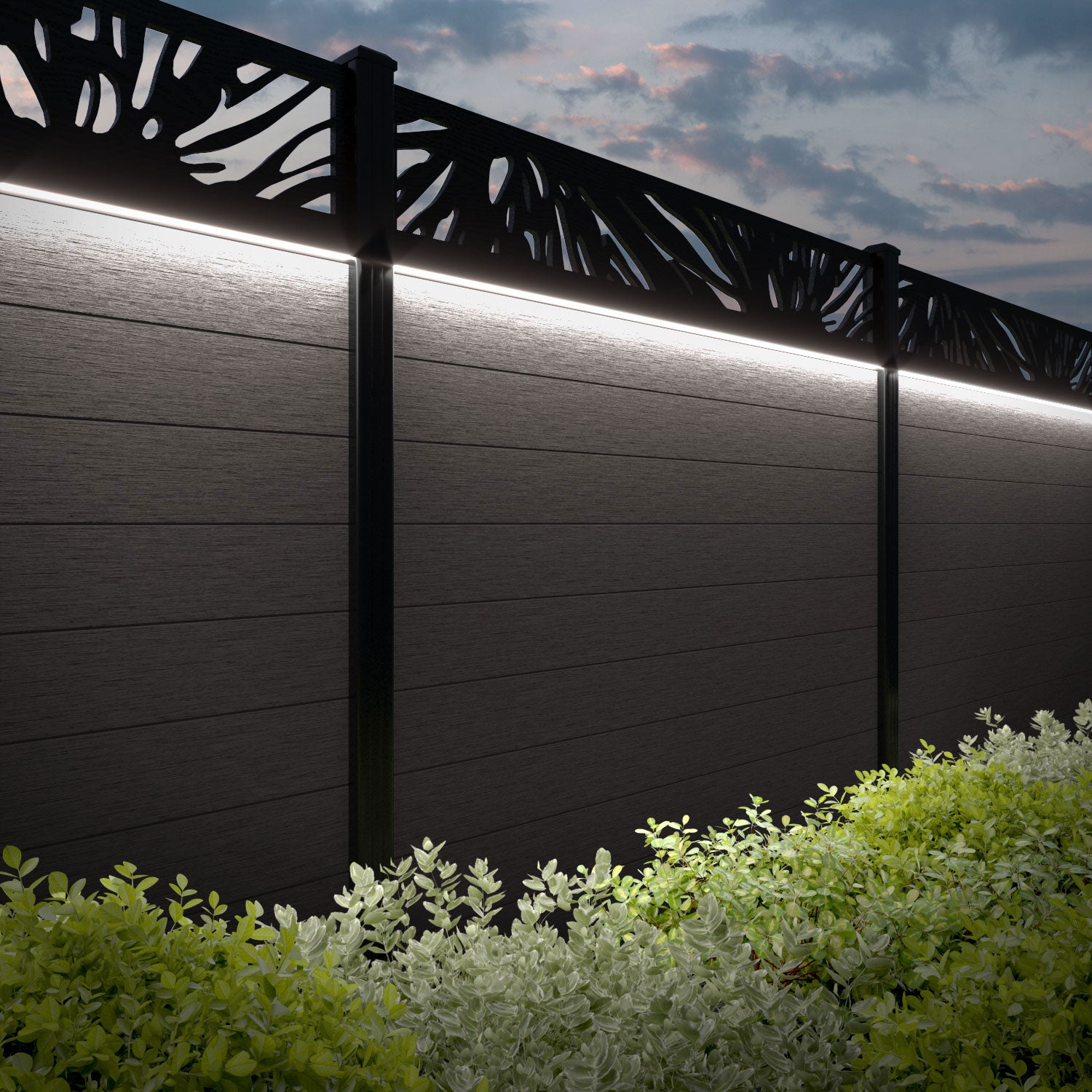 Fusion Poppy Fence Panel - Mid Brown - with our composite posts