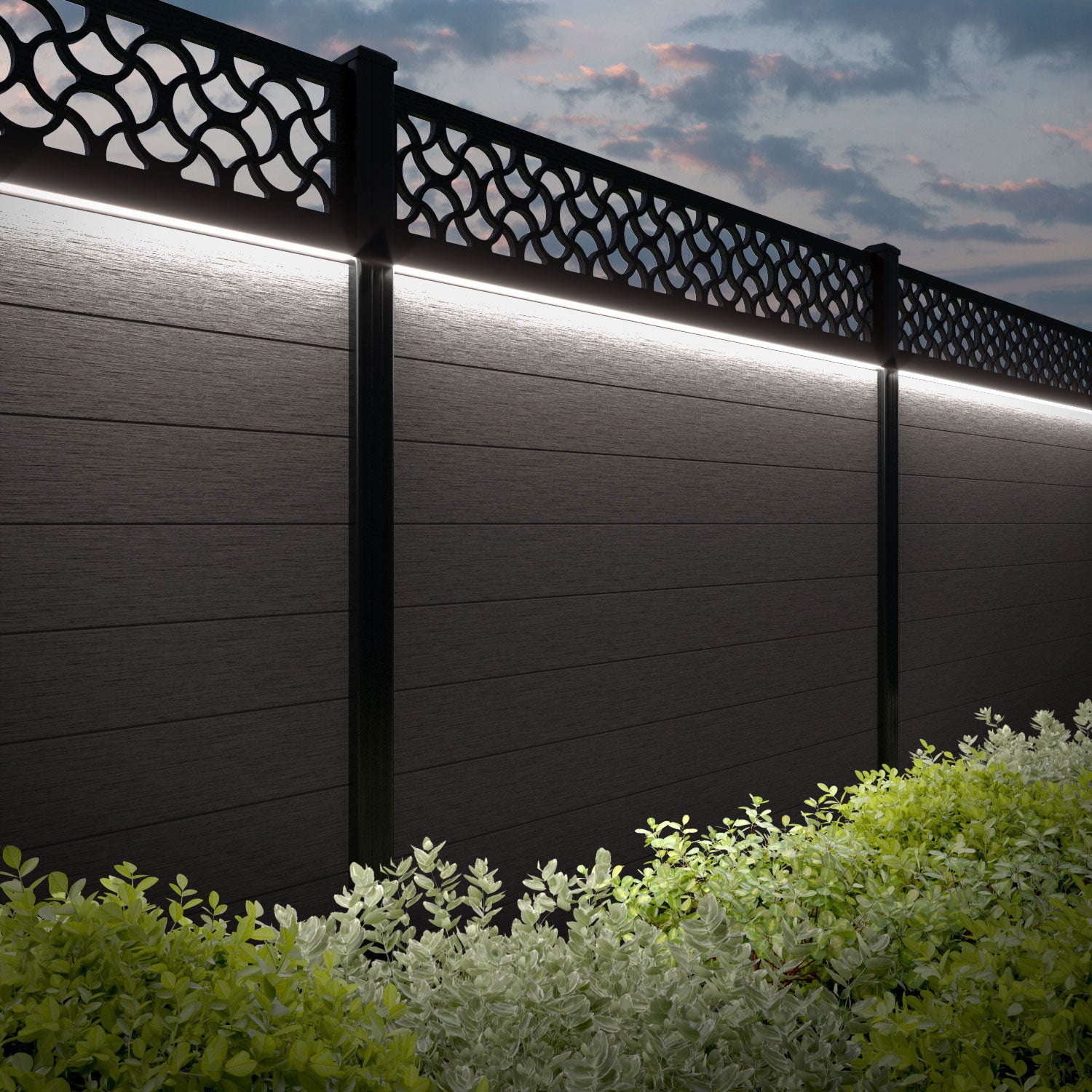 Fusion Vida Fence Panel - Mid Brown - with our composite posts