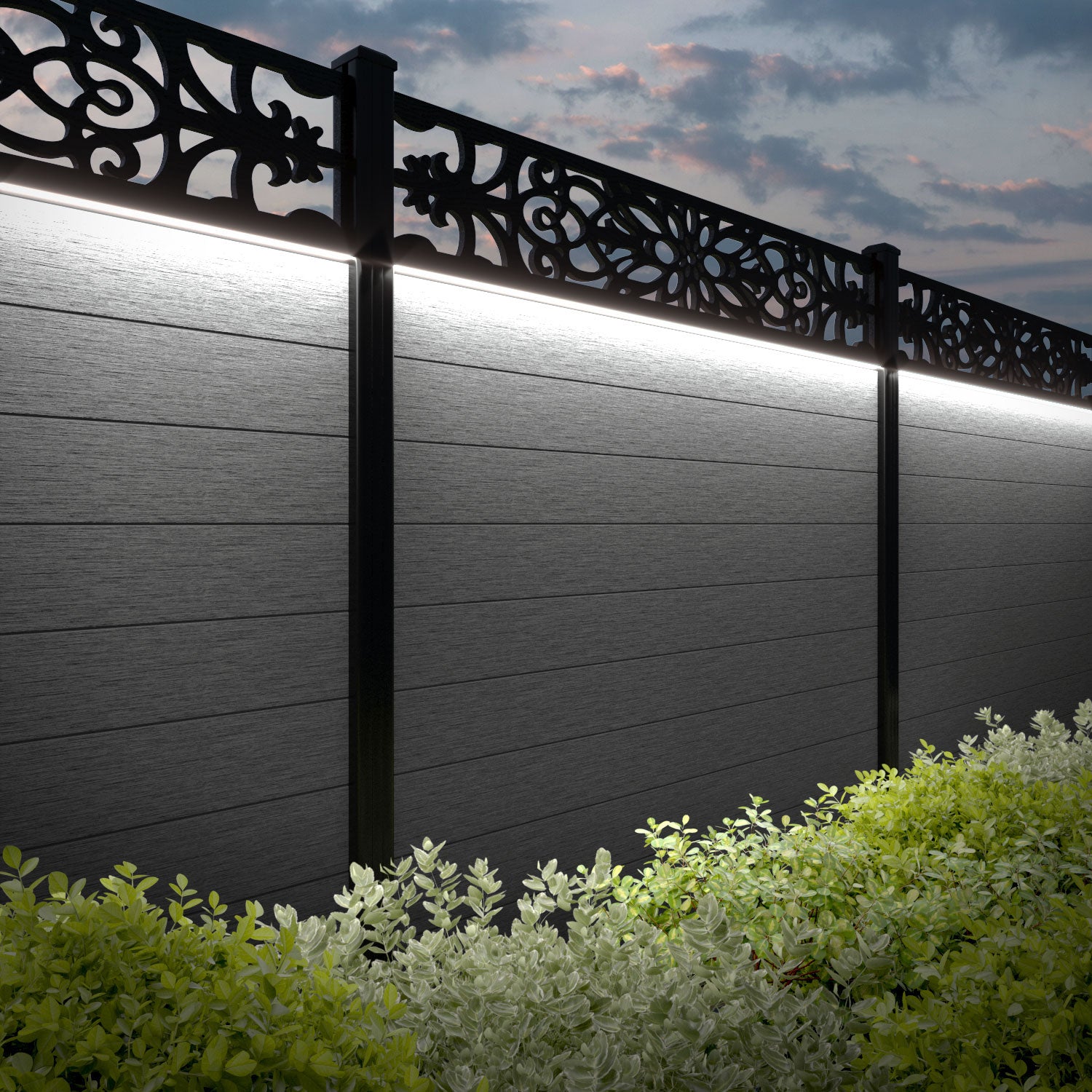 Fusion Windsor Fence Panel - Mid Grey - with our composite posts
