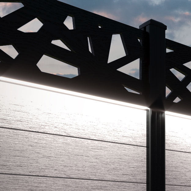 Fusion Prism Fence Panel - Mid Stone - with our composite posts