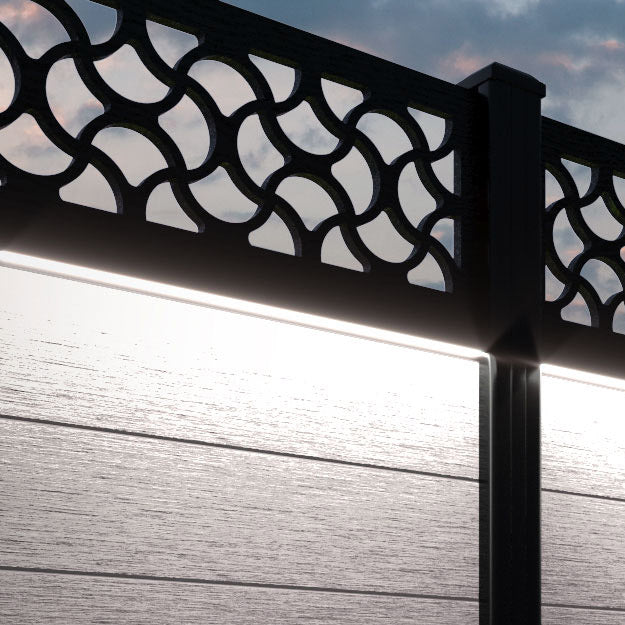 Fusion Vida Fence Panel - Mid Stone - with our composite posts