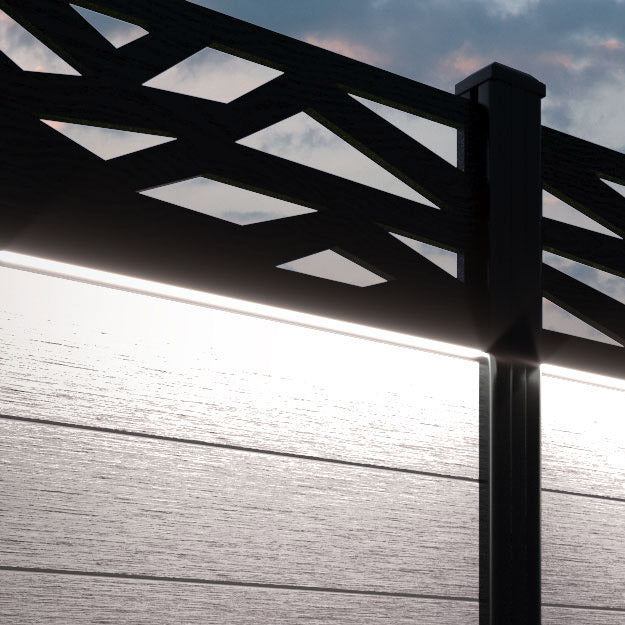 Fusion Zenith Fence Panel - Mid Stone - with our composite posts