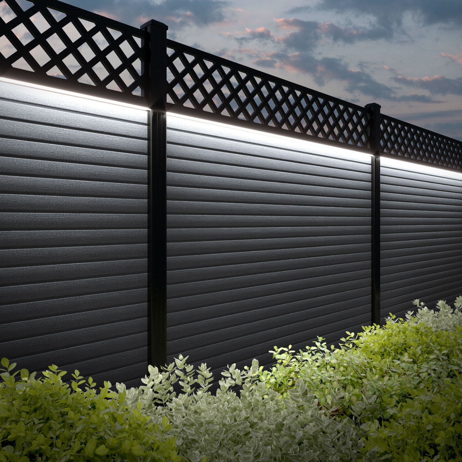 Hudson Hive Fence Panel - Anthracite - with our composite posts