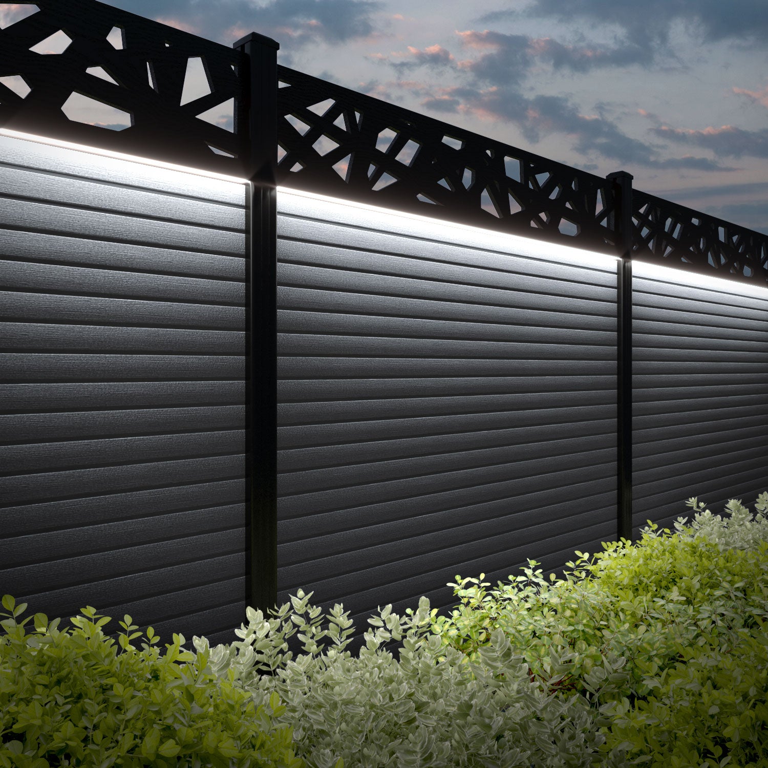Hudson Prism Fence Panel - Anthracite - with our composite posts