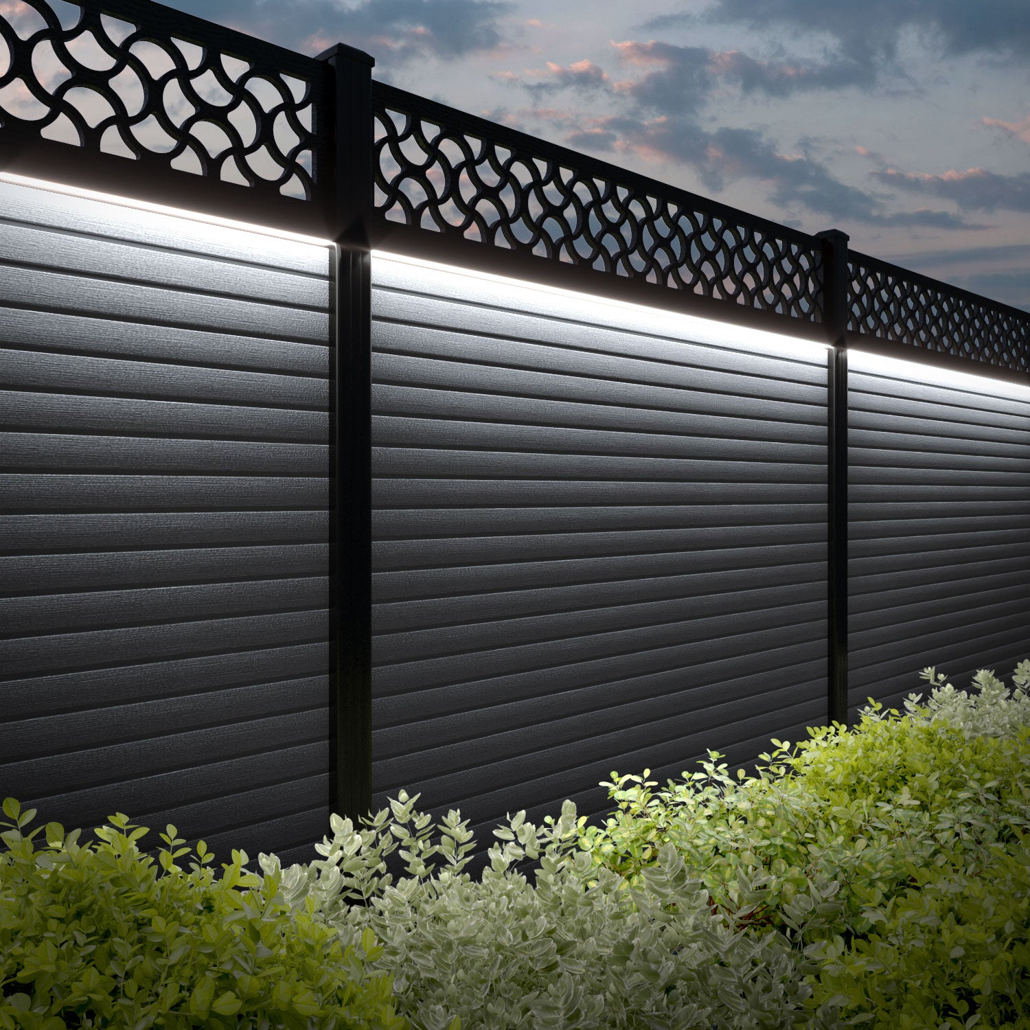 Hudson Vida Fence Panel - Anthracite - with our composite posts