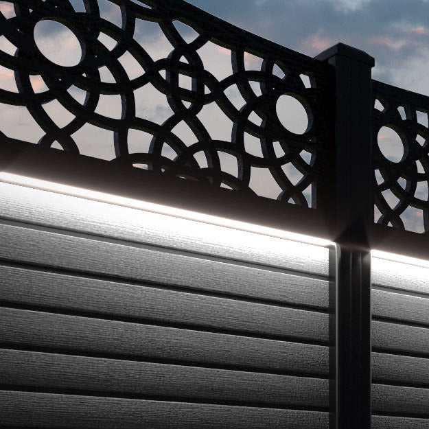 Hudson Ambar Fence Panel - Black - with our composite posts